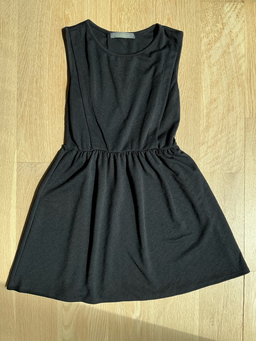 Finn & Clover Sleeveless Cut Out Back Fit And Flare Black Dress Y2K Size Small